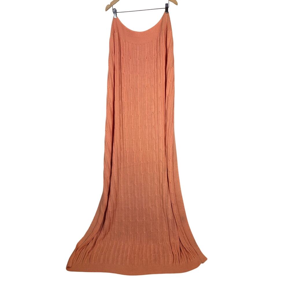 Cable Knit Vintage Orange Throw Blanket 50" Wide X 68" Long